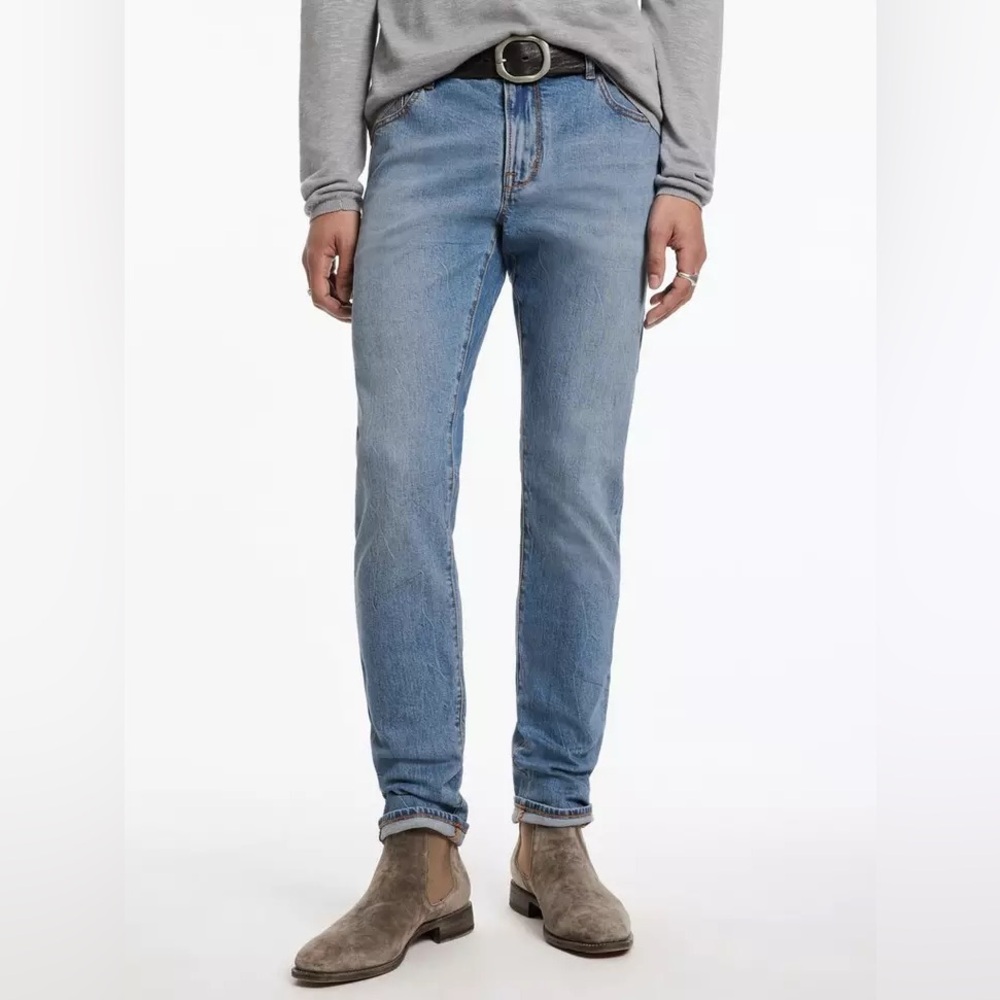 JOHN VARVATOS JEANS CLOUD BLUE SZ 40 NEW NWT REG $218 JV702 J702 BRENT WASH SLIM - Picture 1 of 6